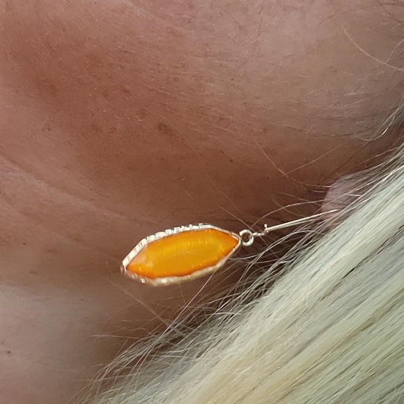 MANGO SHIMMER DROP EARRINGS - Picture 1 of 8